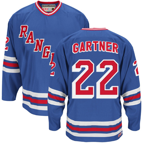 Kinder New York Rangers Eishockey Trikot Mike Gartner #22 Authentic Throwback Königsblau CCM Heroes Alumni